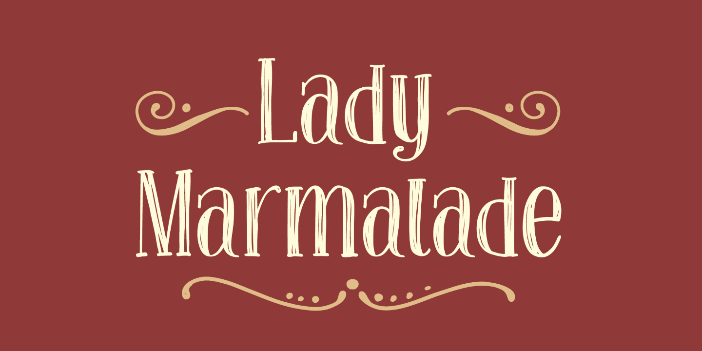 Przykład czcionki Lady Marmalade